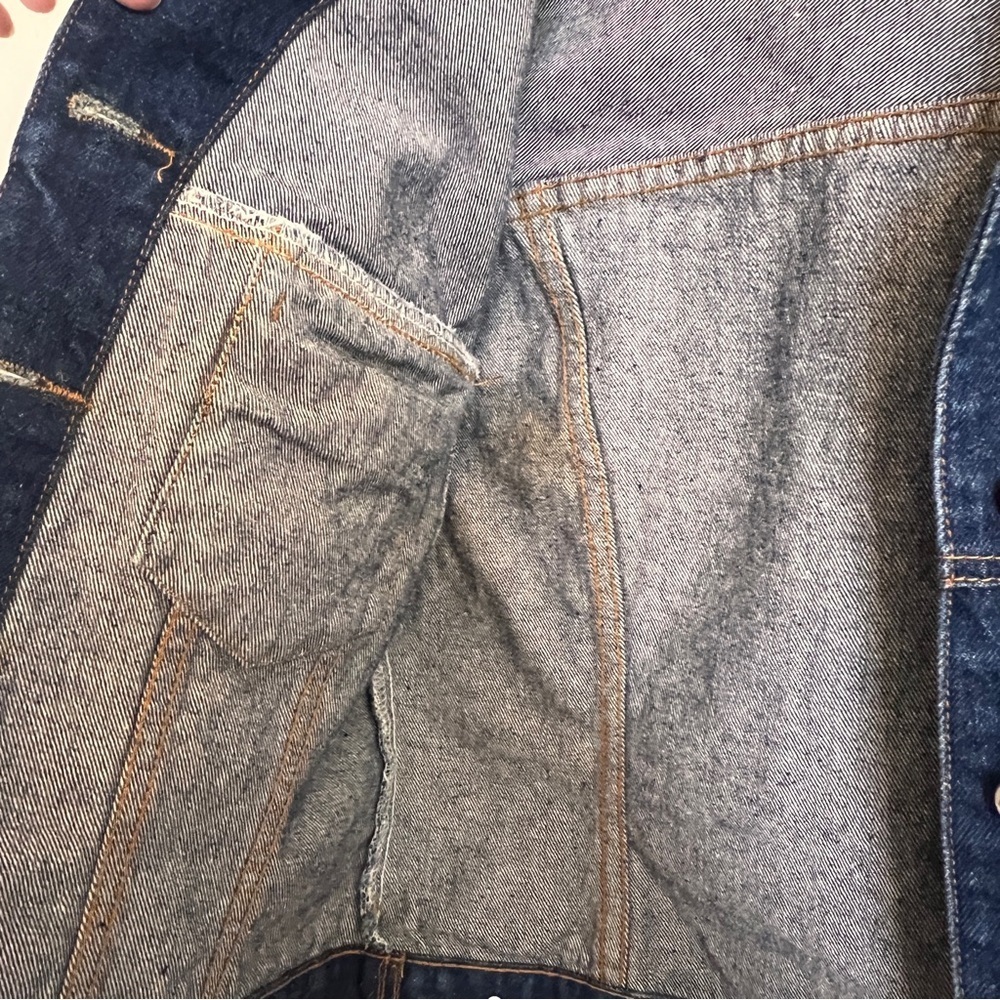 Vintage Star Blue Women's Denim Jean Jacket Size M Long Sleeve Logo Buttons - Picture 11 of 12